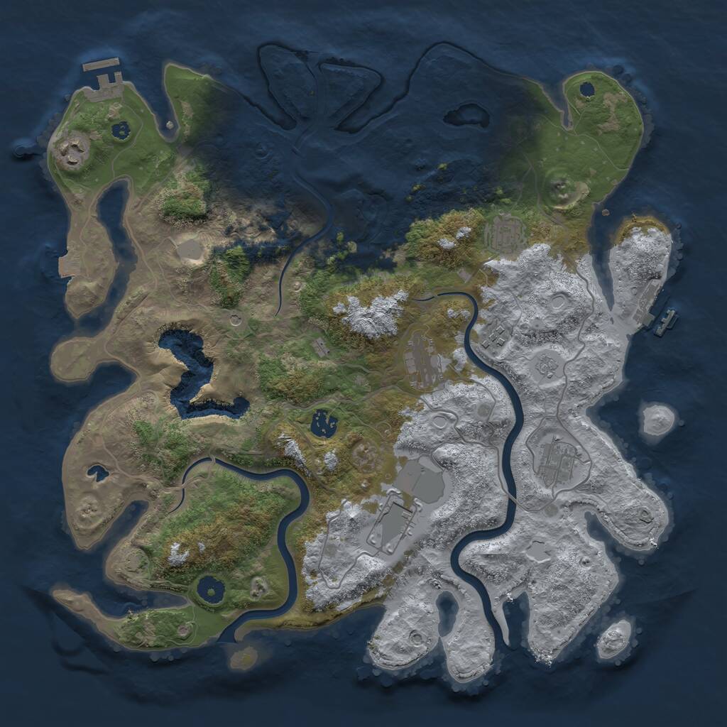 Rust Map: Procedural Map, Size: 4000, Seed: 456572941, 13 Monuments
