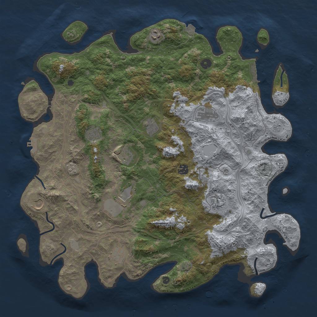 Rust Map: Procedural Map, Size: 4500, Seed: 10600, 19 Monuments