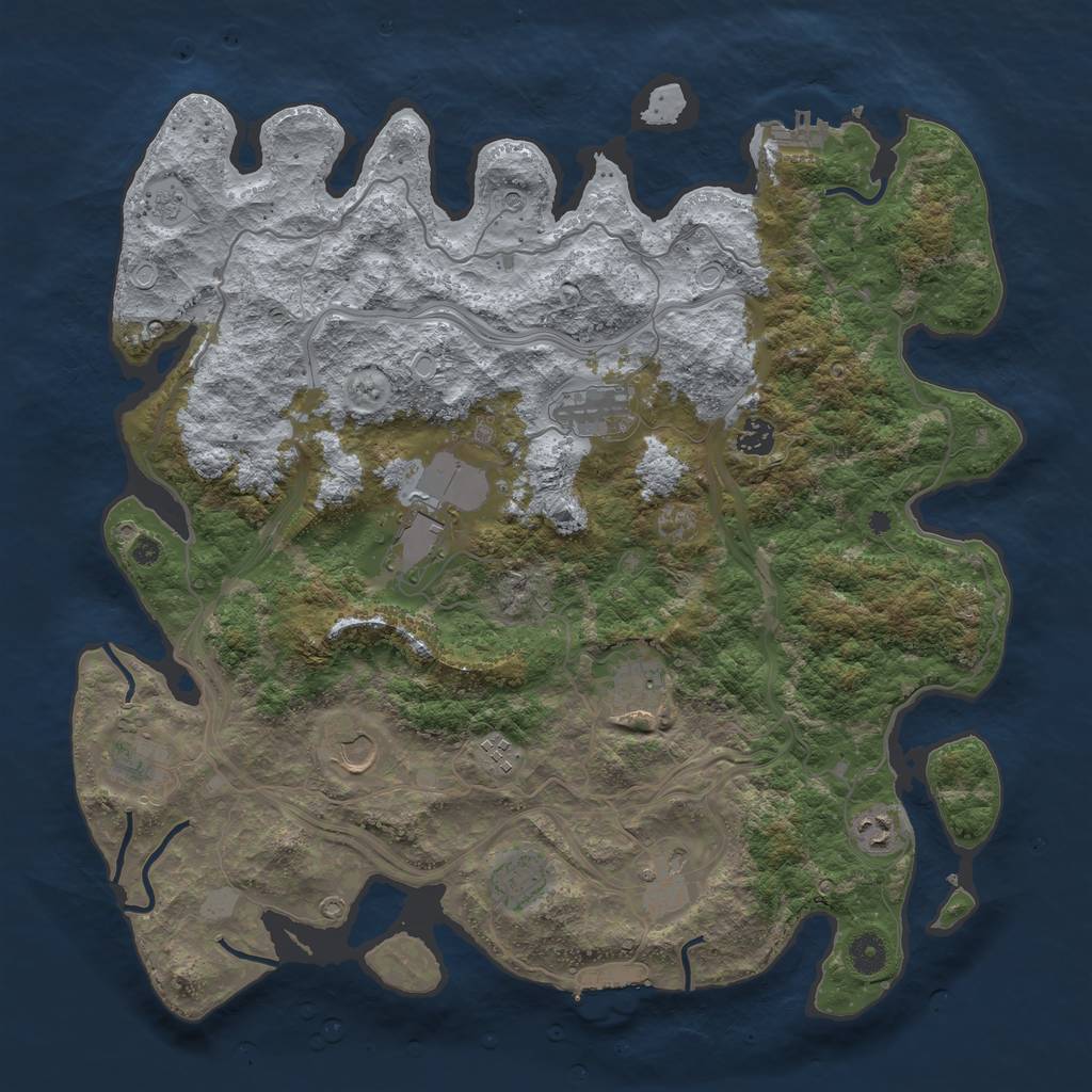 Rust Map: Procedural Map, Size: 4250, Seed: 656241447, 19 Monuments