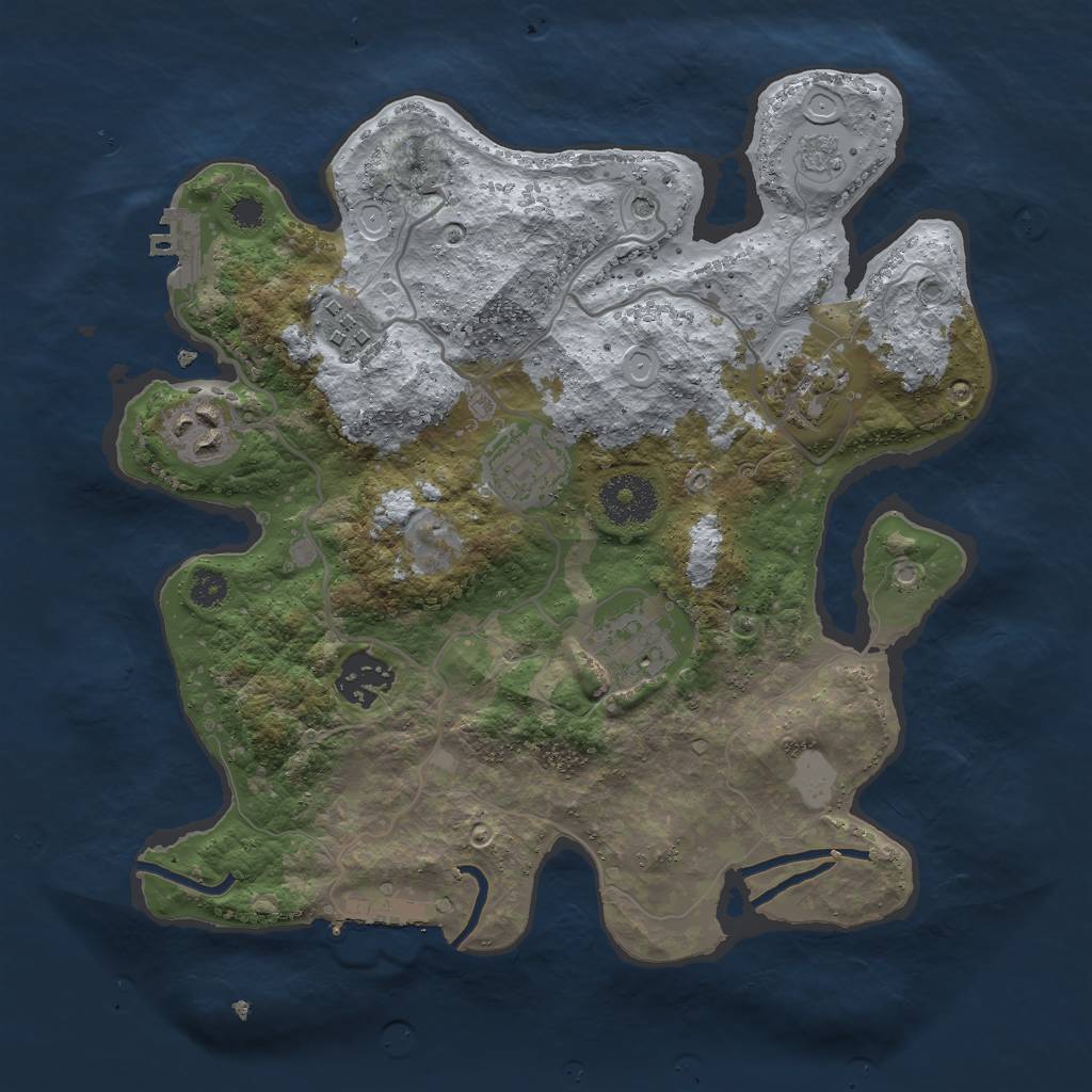 Rust Map: Procedural Map, Size: 3000, Seed: 1685508401, 15 Monuments