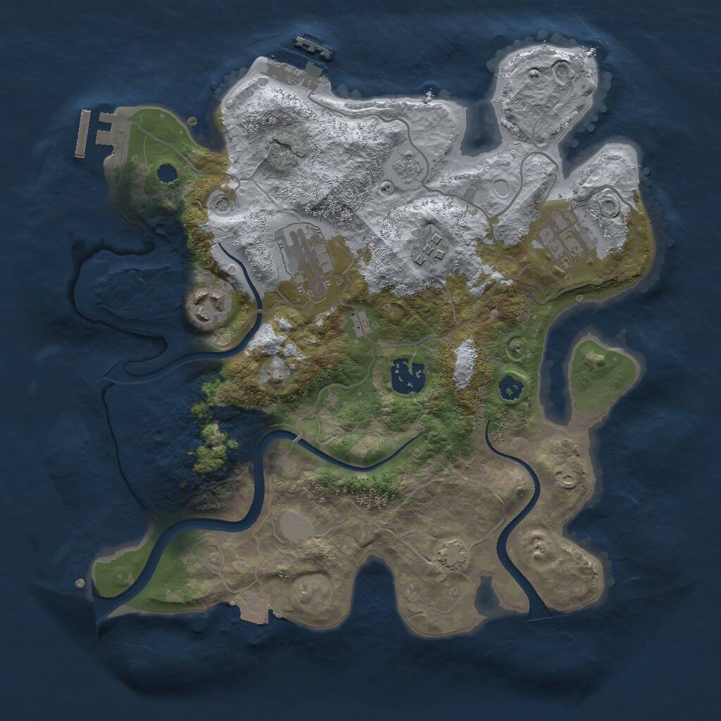 Rust Map: Procedural Map, Size: 3000, Seed: 1685508401, 11 Monuments