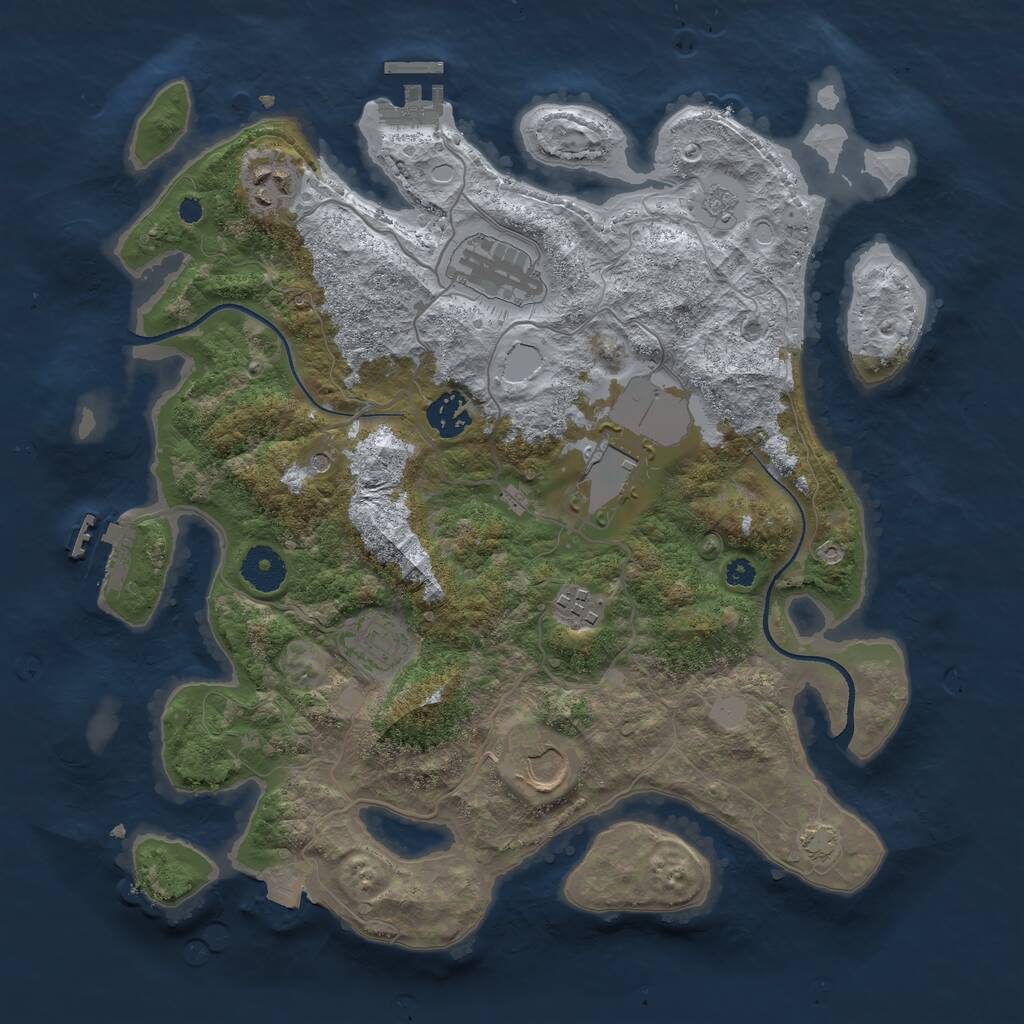 Rust Map: Procedural Map, Size: 3500, Seed: 8904117, 13 Monuments