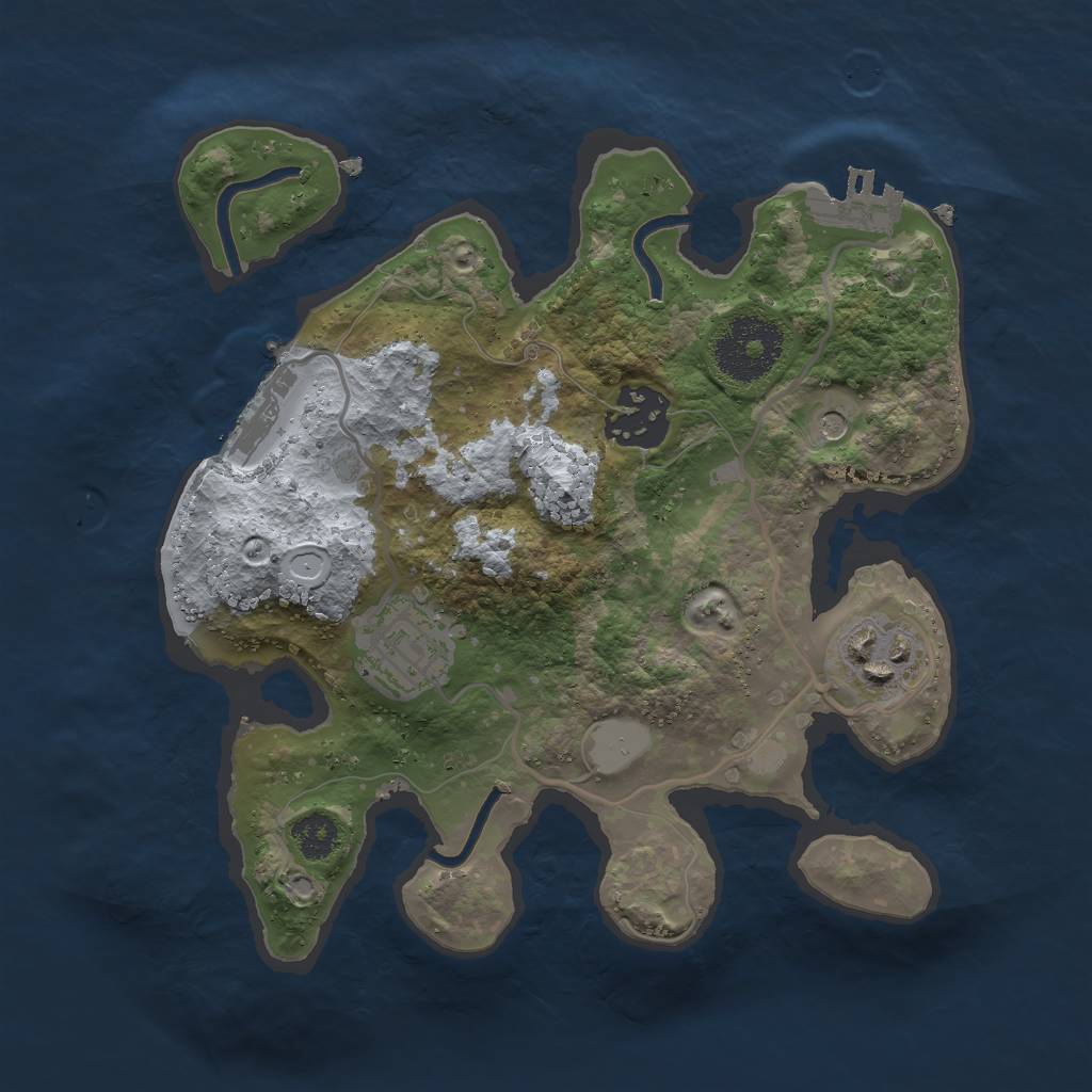 Rust Map: Procedural Map, Size: 2500, Seed: 3486489, 11 Monuments