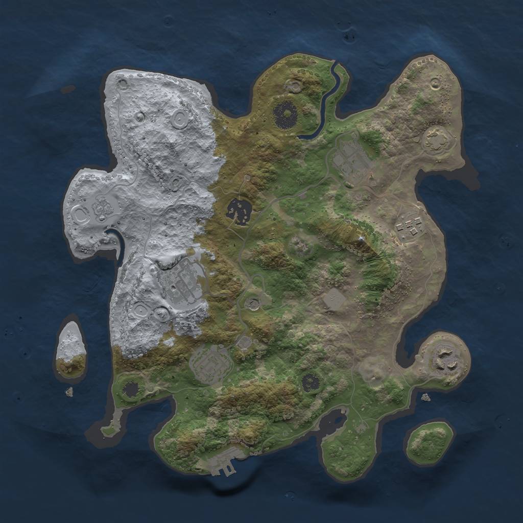 Rust Map: Procedural Map, Size: 3000, Seed: 166091365, 13 Monuments