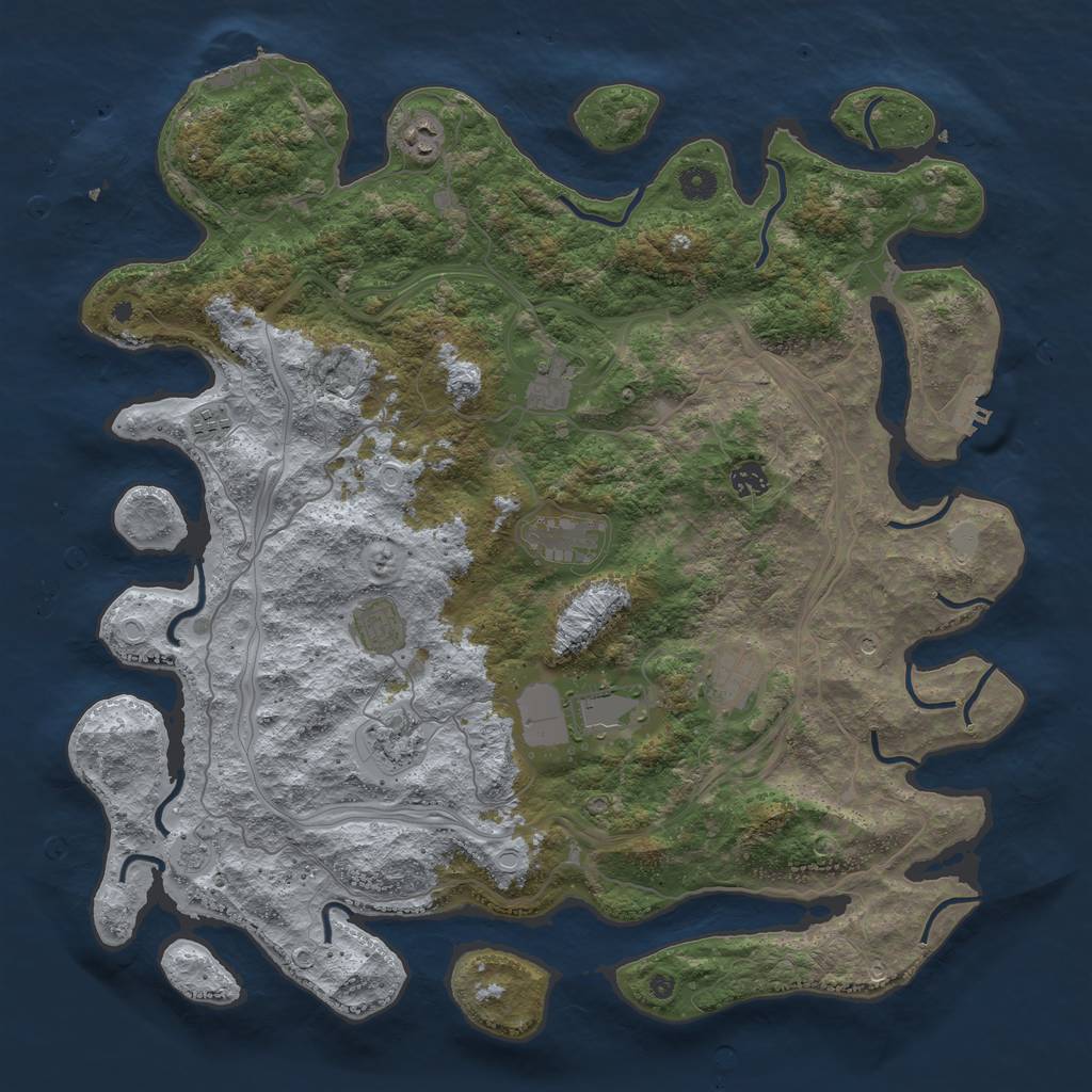 Rust Map: Procedural Map, Size: 4500, Seed: 85642, 18 Monuments