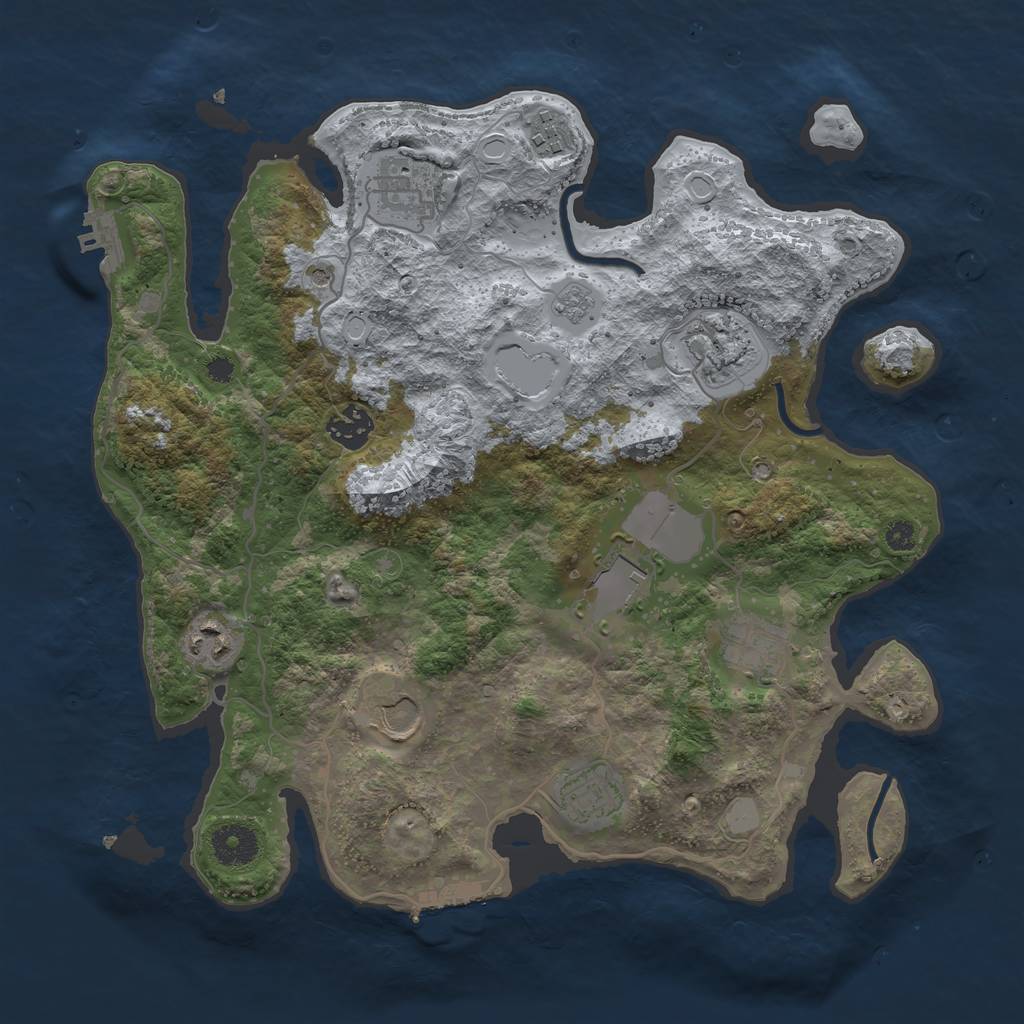 Rust Map: Procedural Map, Size: 3500, Seed: 36658058, 18 Monuments