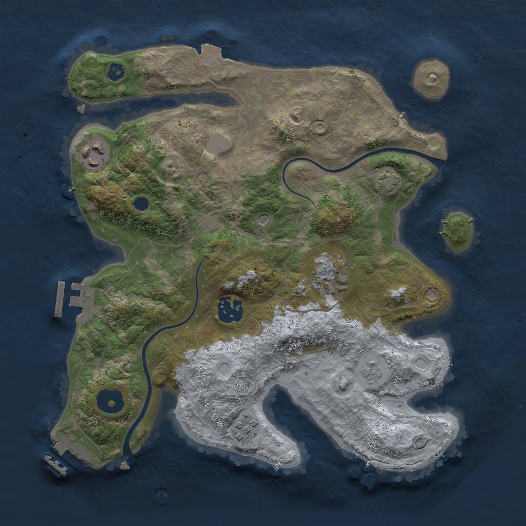 Rust Map: Procedural Map, Size: 3000, Seed: 278764419, 10 Monuments