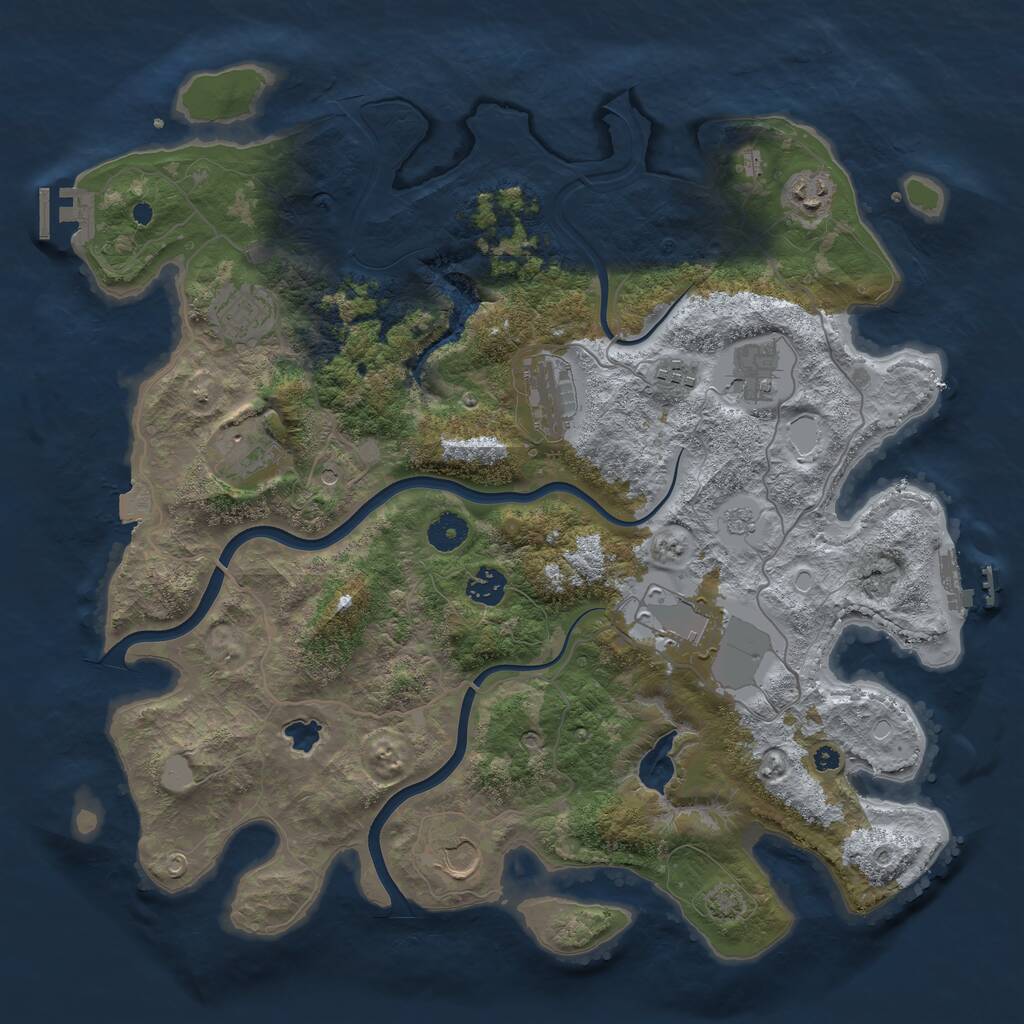 Rust Map: Procedural Map, Size: 4000, Seed: 1970214902, 15 Monuments