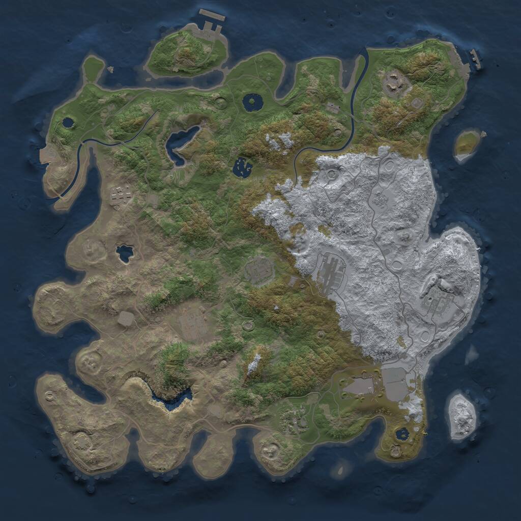 Rust Map: Procedural Map, Size: 4000, Seed: 196171, 15 Monuments