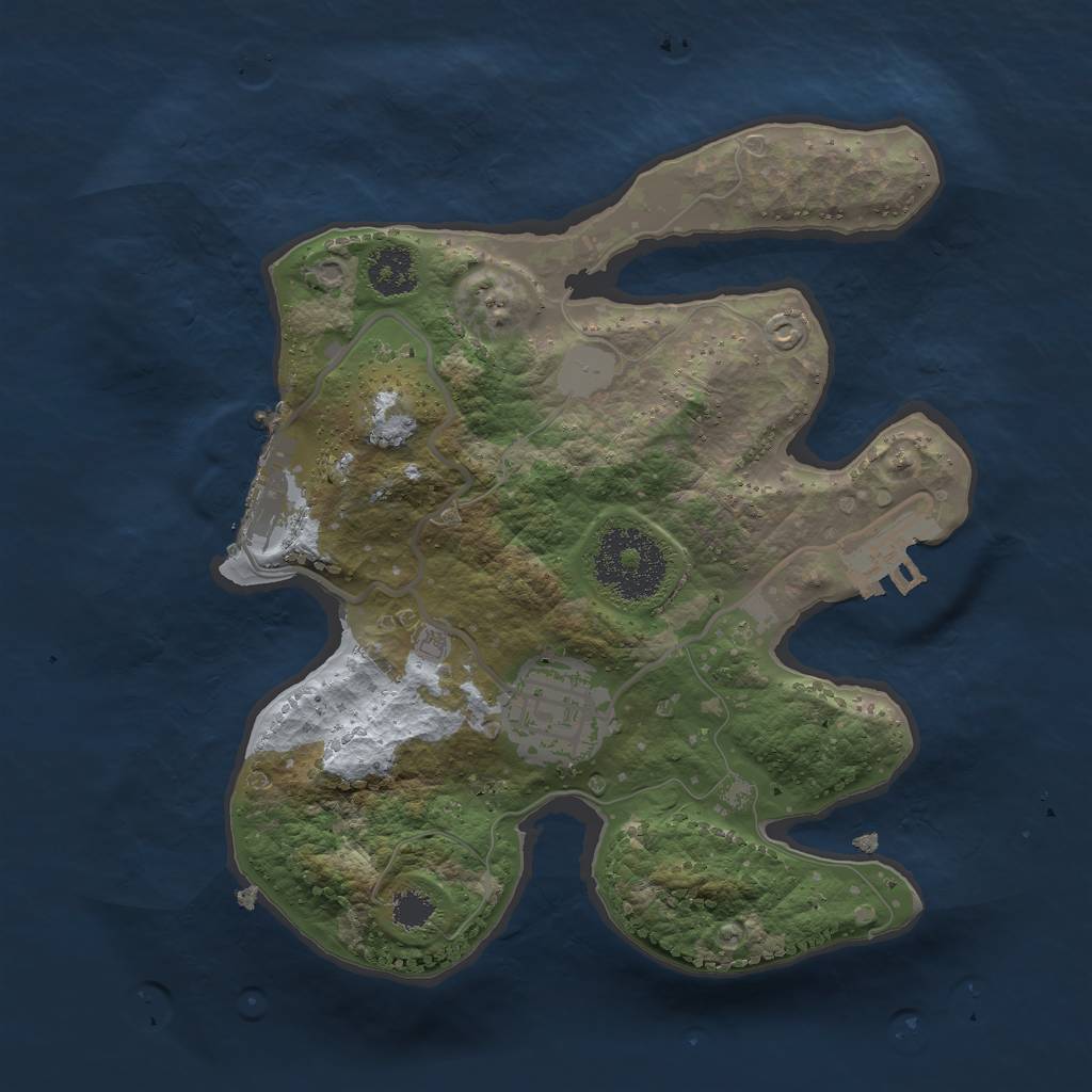 Rust Map: Procedural Map, Size: 2300, Seed: 474118326, 8 Monuments