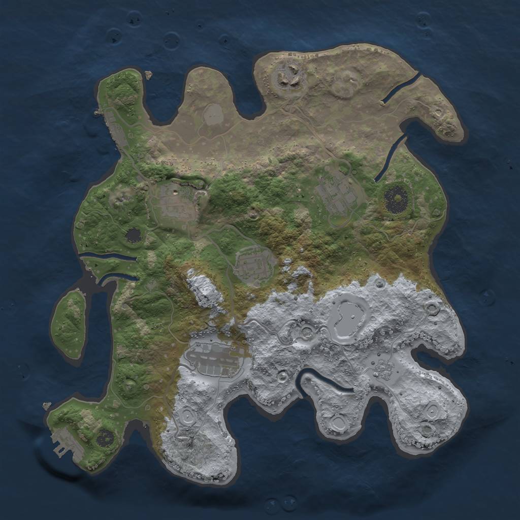Rust Map: Procedural Map, Size: 3000, Seed: 1607295770, 14 Monuments