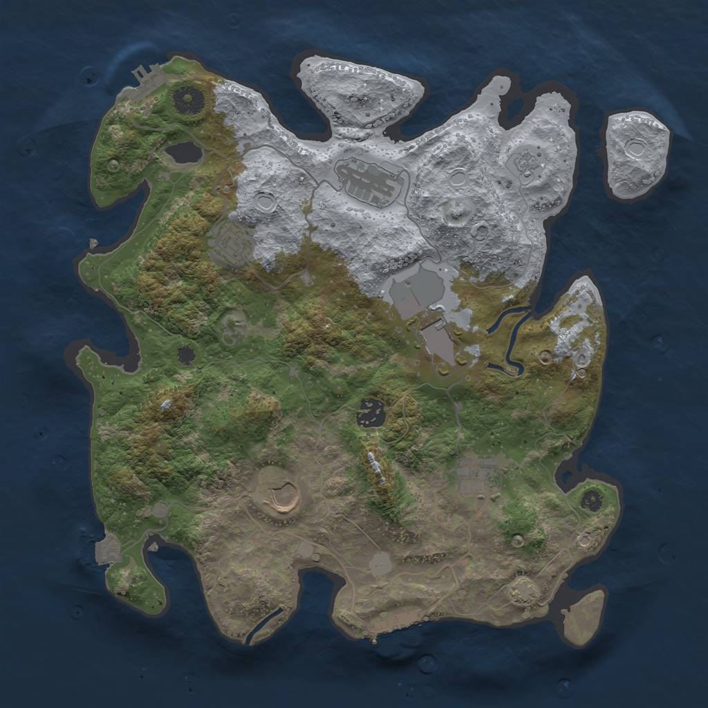 Rust Map: Procedural Map, Size: 3500, Seed: 11698777, 13 Monuments