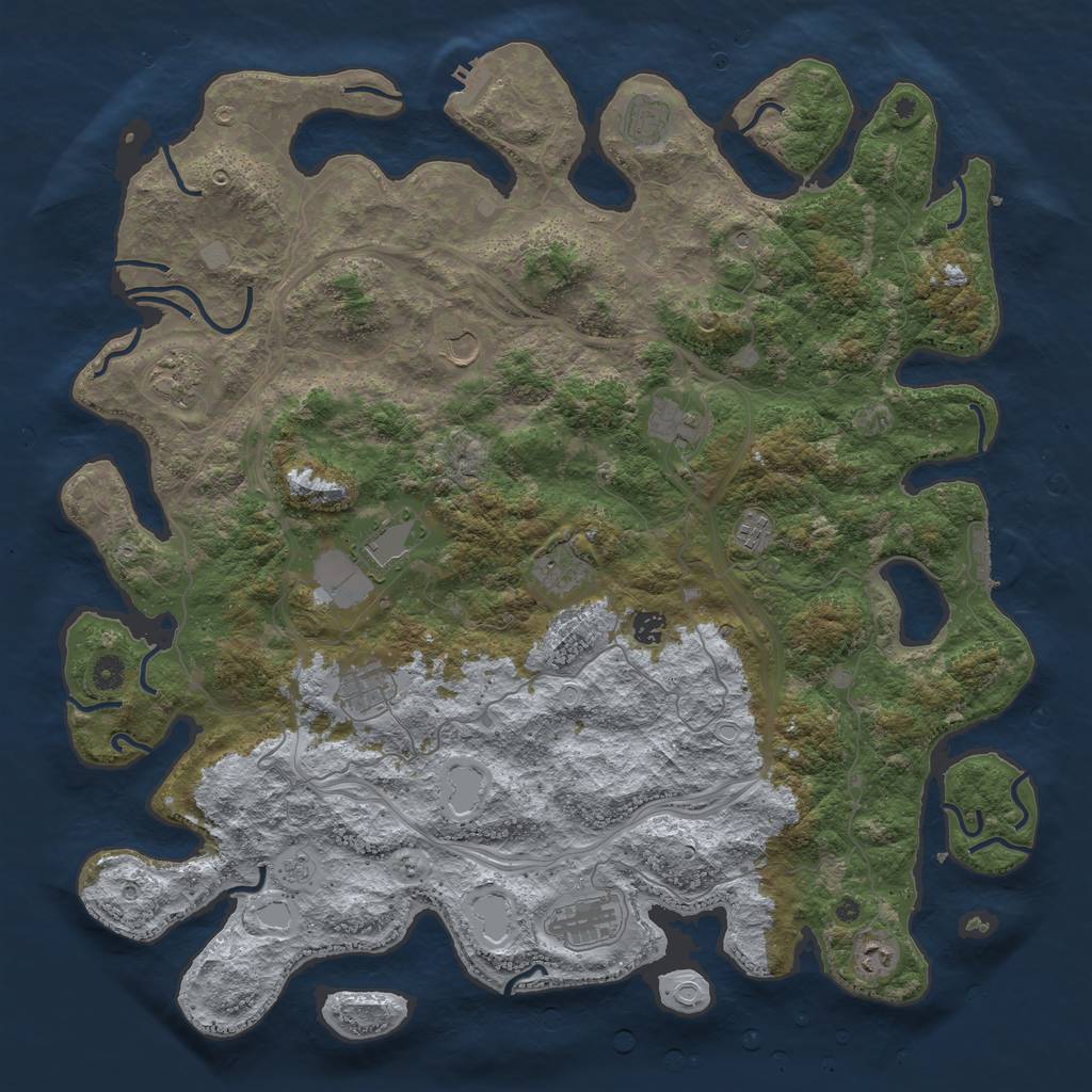 Rust Map: Procedural Map, Size: 4800, Seed: 2005566090, 20 Monuments