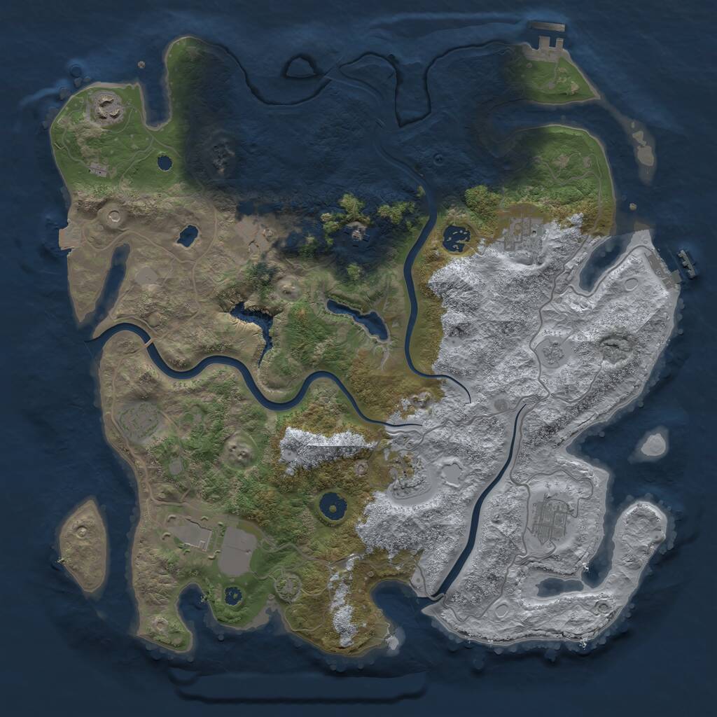 Rust Map: Procedural Map, Size: 4000, Seed: 79895853, 15 Monuments
