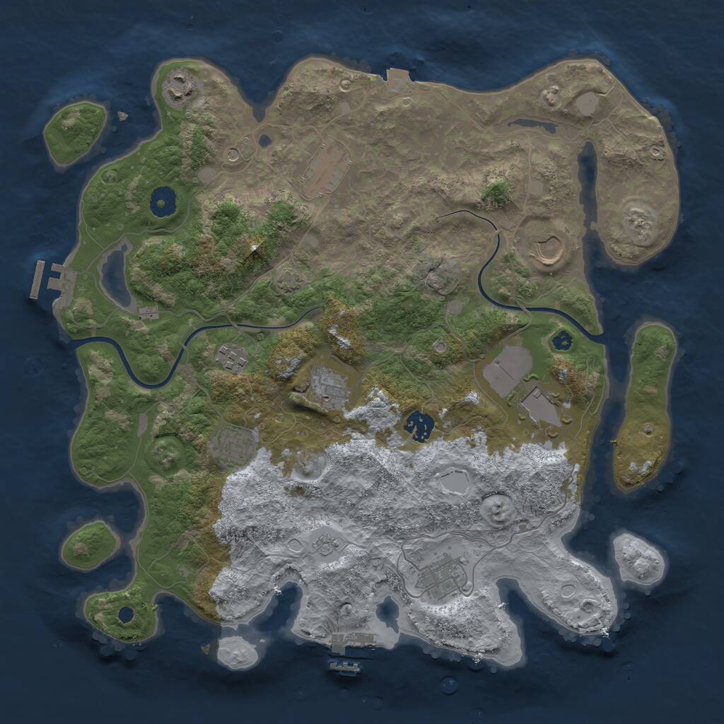Rust Map: Procedural Map, Size: 3750, Seed: 26653911, 15 Monuments