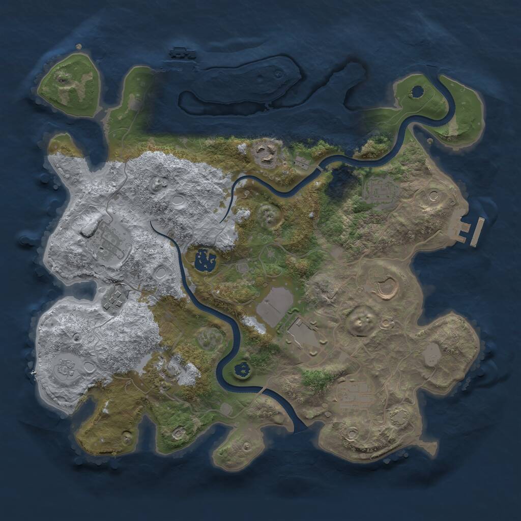 Rust Map: Procedural Map, Size: 3500, Seed: 8250158, 15 Monuments