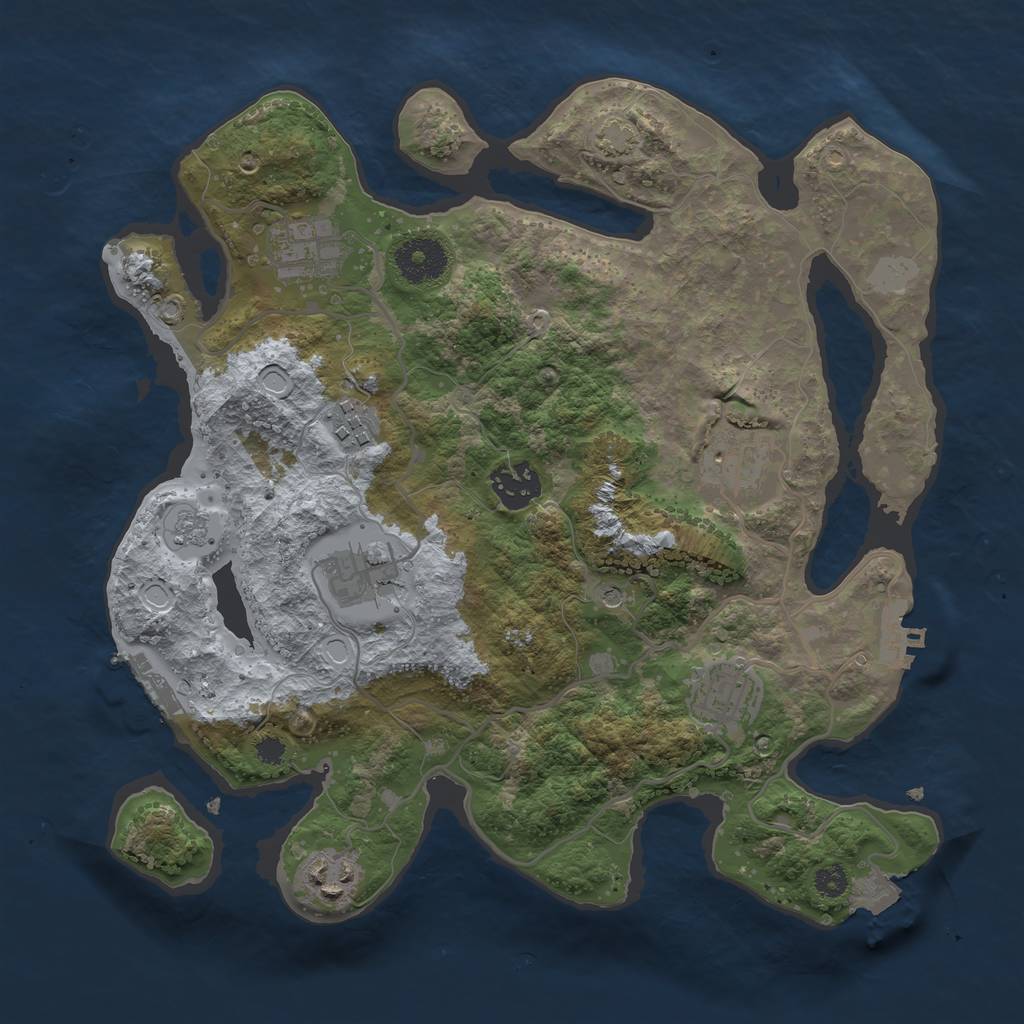 Rust Map: Procedural Map, Size: 3200, Seed: 112554, 15 Monuments