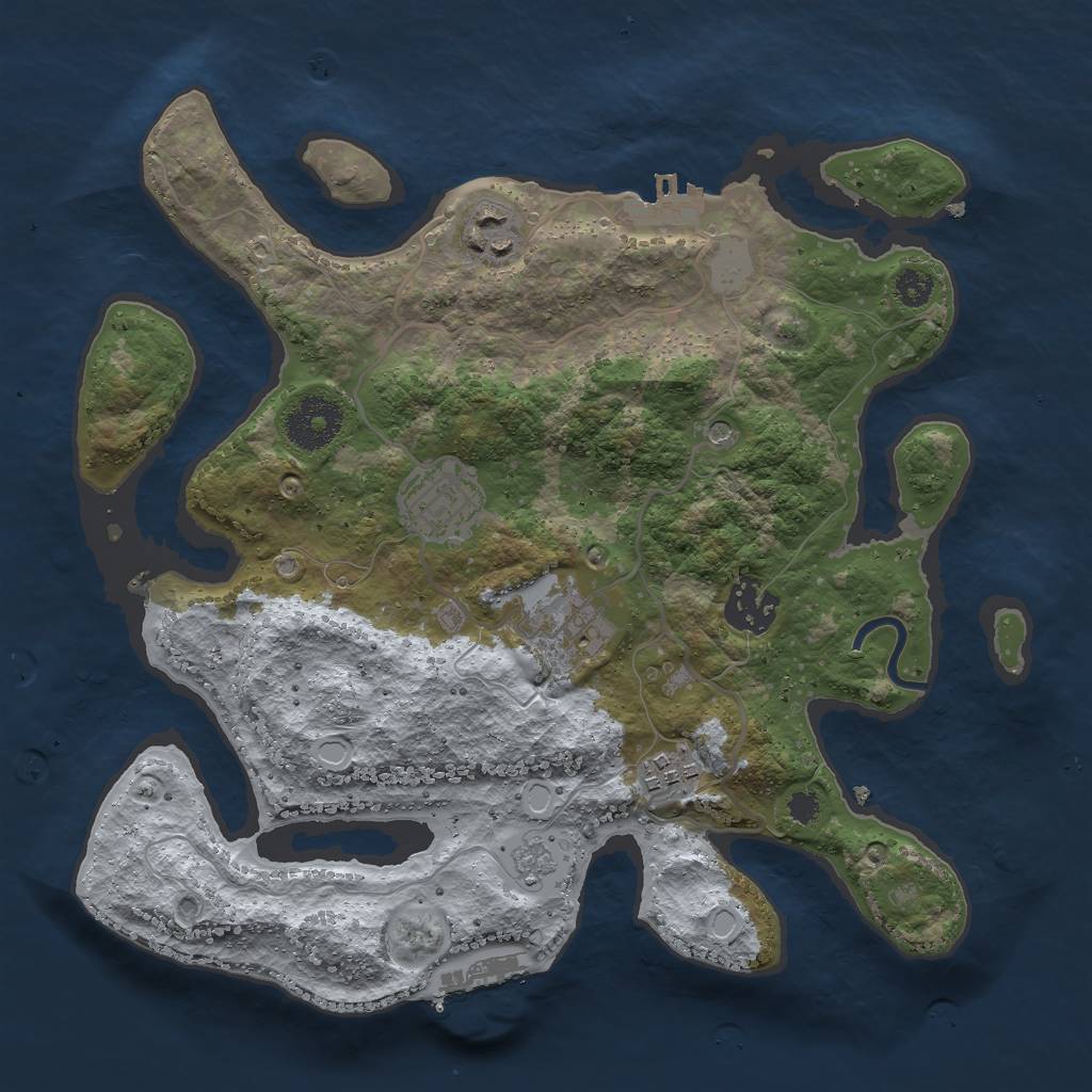 Rust Map: Procedural Map, Size: 3000, Seed: 15510, 14 Monuments