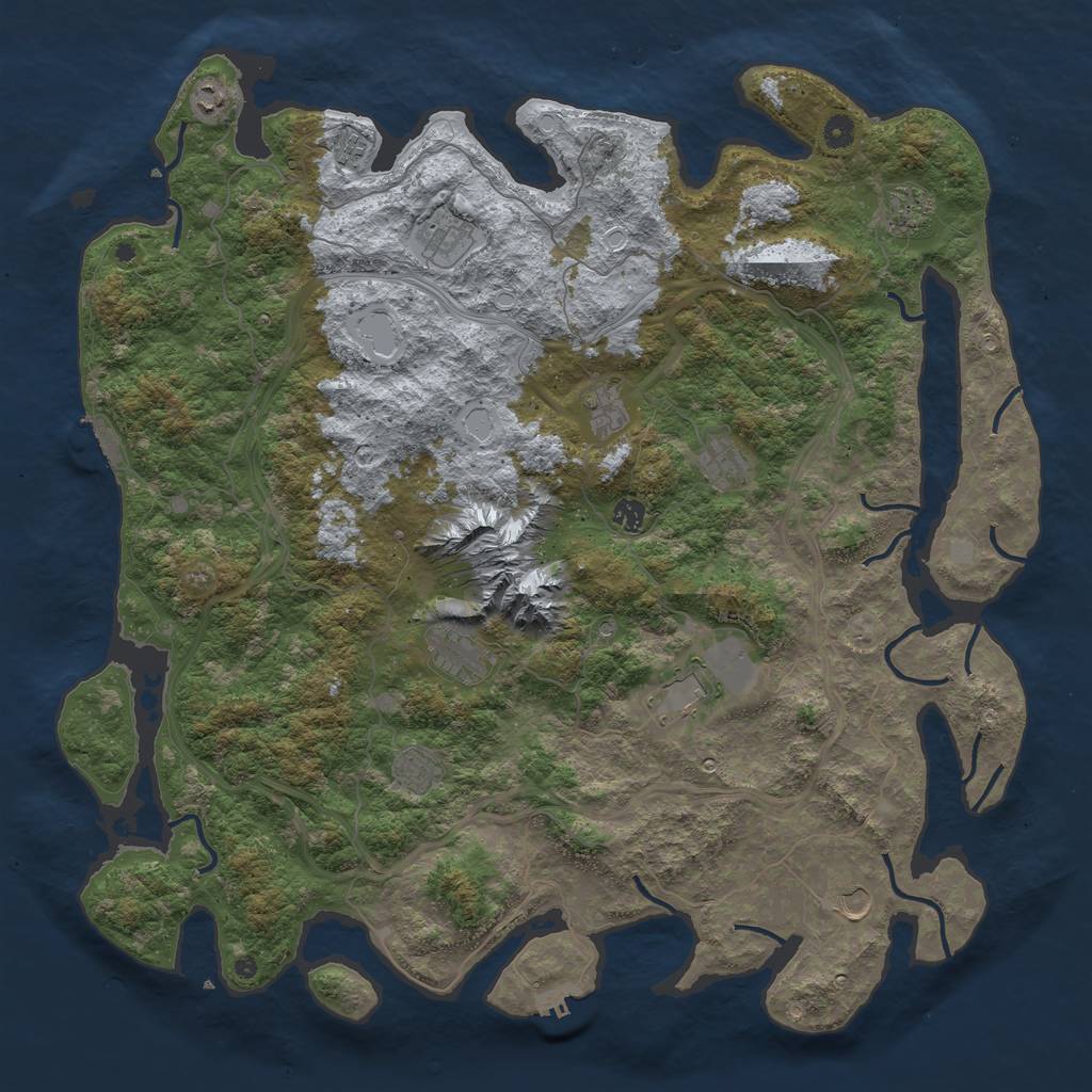 Rust Map: Procedural Map, Size: 5000, Seed: 76135, 19 Monuments