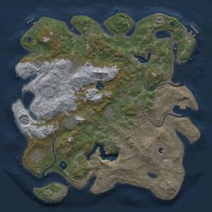 Thumbnail Rust Map: Procedural Map, Size: 4050, Seed: 1706450147, 13 Monuments