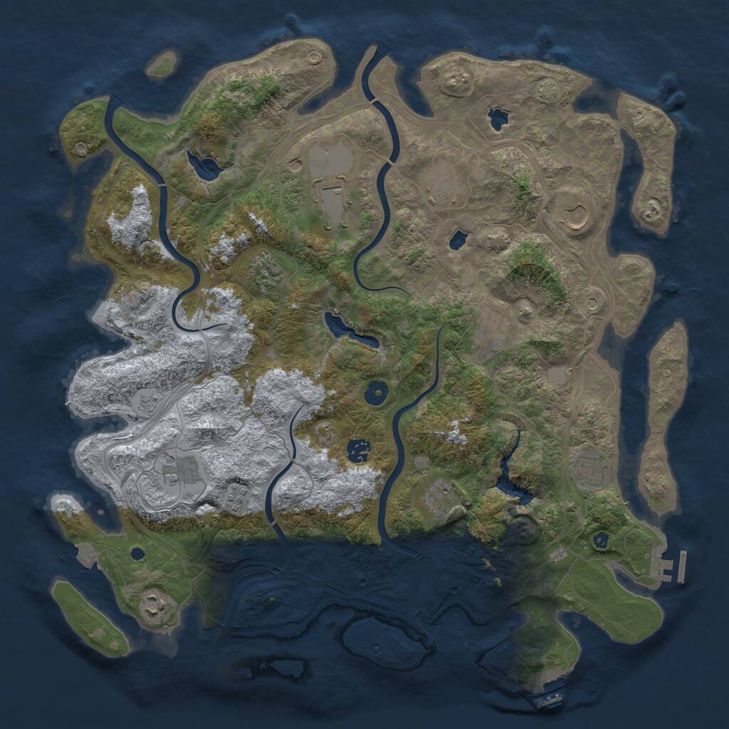 Rust Map: Procedural Map, Size: 4500, Seed: 902282164, 17 Monuments