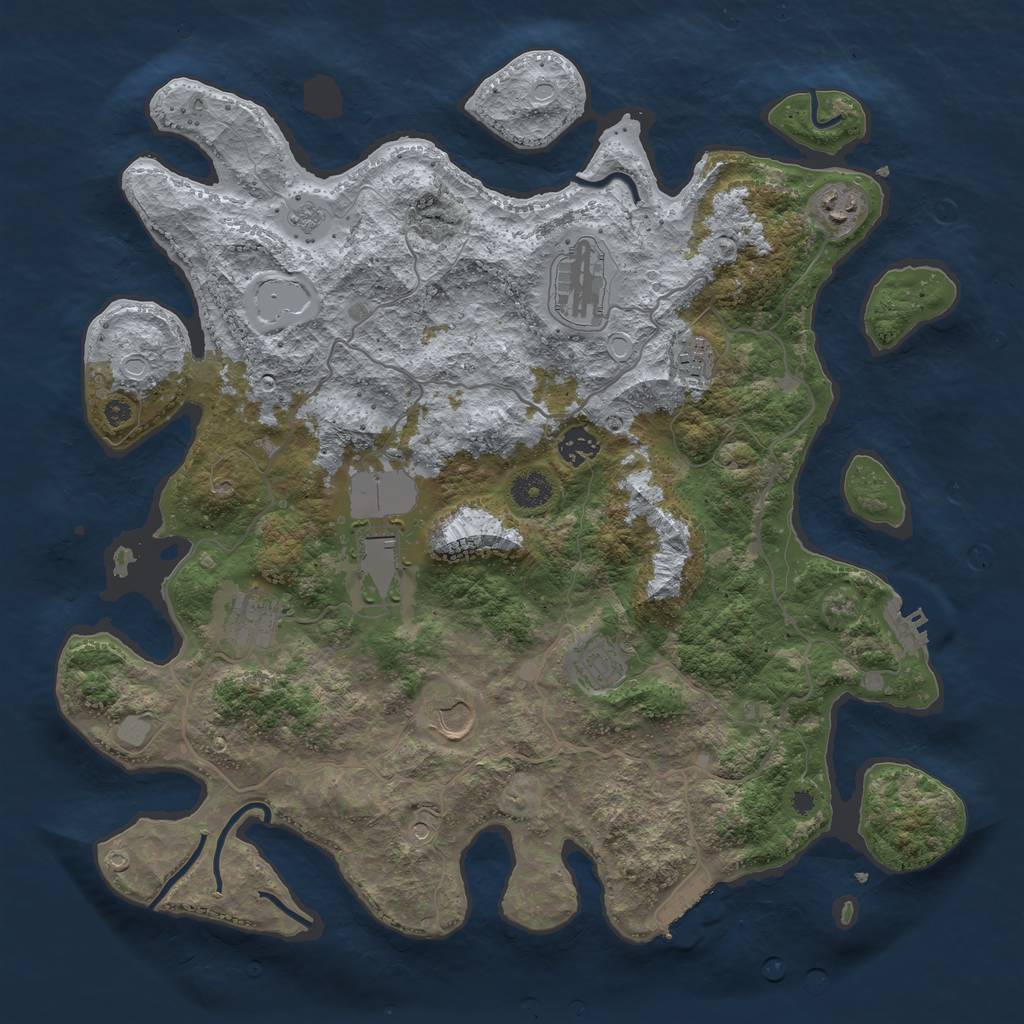Rust Map: Procedural Map, Size: 4000, Seed: 146501659, 17 Monuments