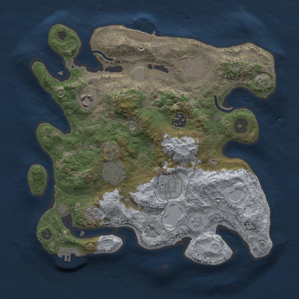 Rust Map: Procedural Map, Size: 3000, Seed: 196883738, 15 Monuments