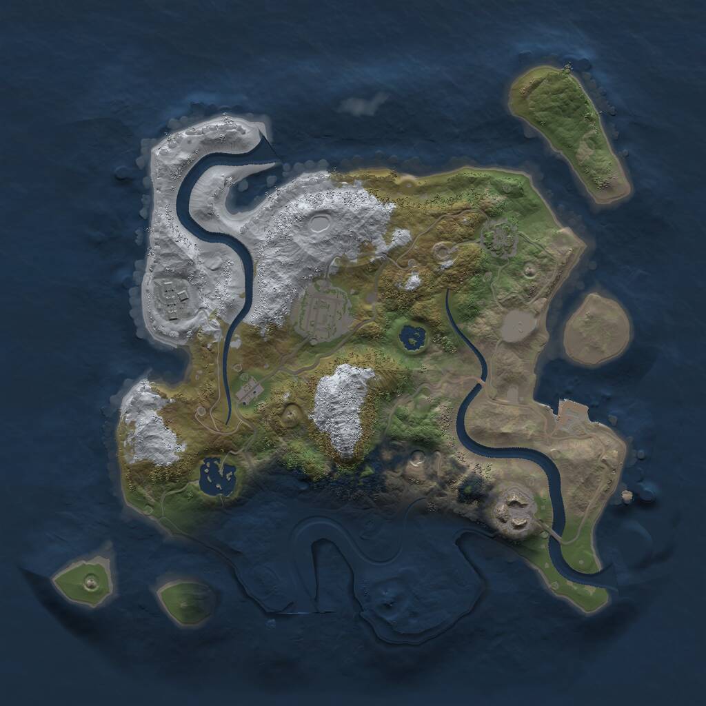 Rust Map: Procedural Map, Size: 2750, Seed: 213, 7 Monuments