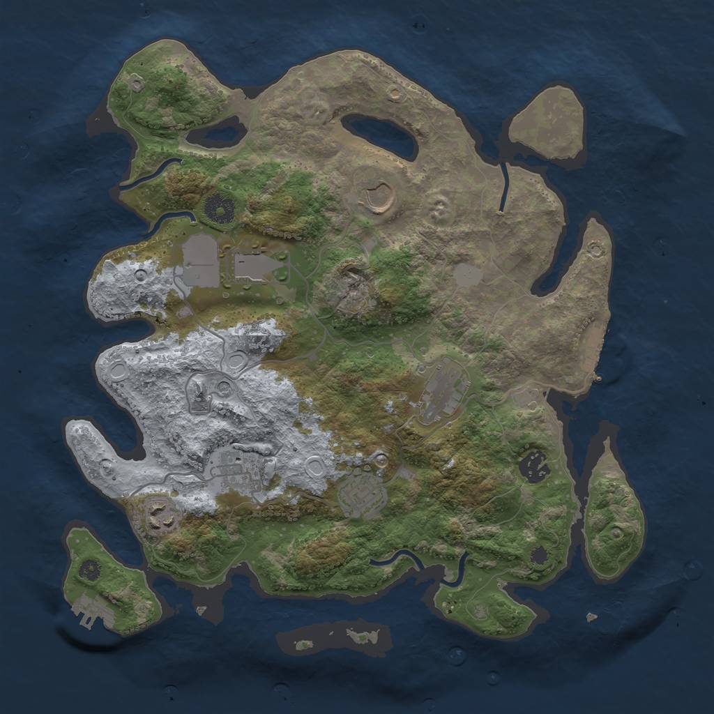 Rust Map: Procedural Map, Size: 3500, Seed: 902282164, 15 Monuments