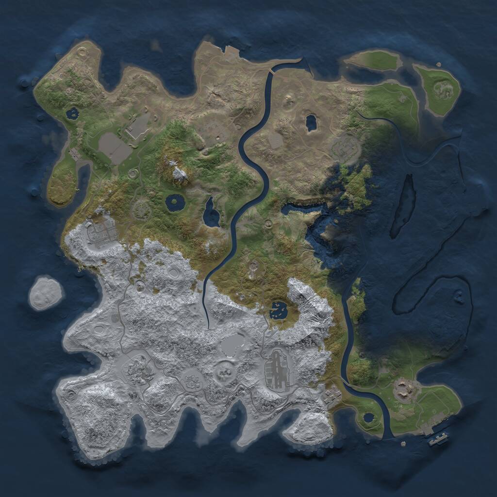 Rust Map: Procedural Map, Size: 4000, Seed: 606066542, 15 Monuments