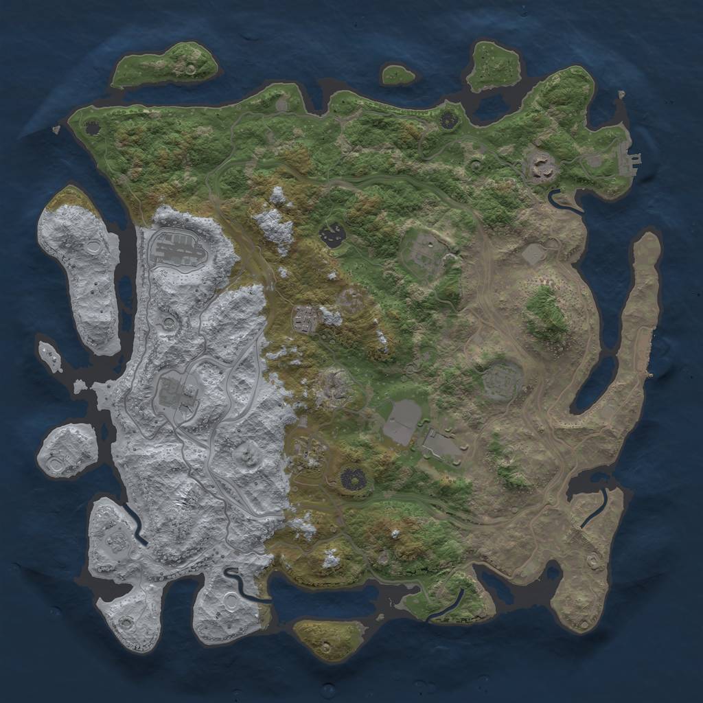 Rust Map: Procedural Map, Size: 4250, Seed: 15795406, 16 Monuments
