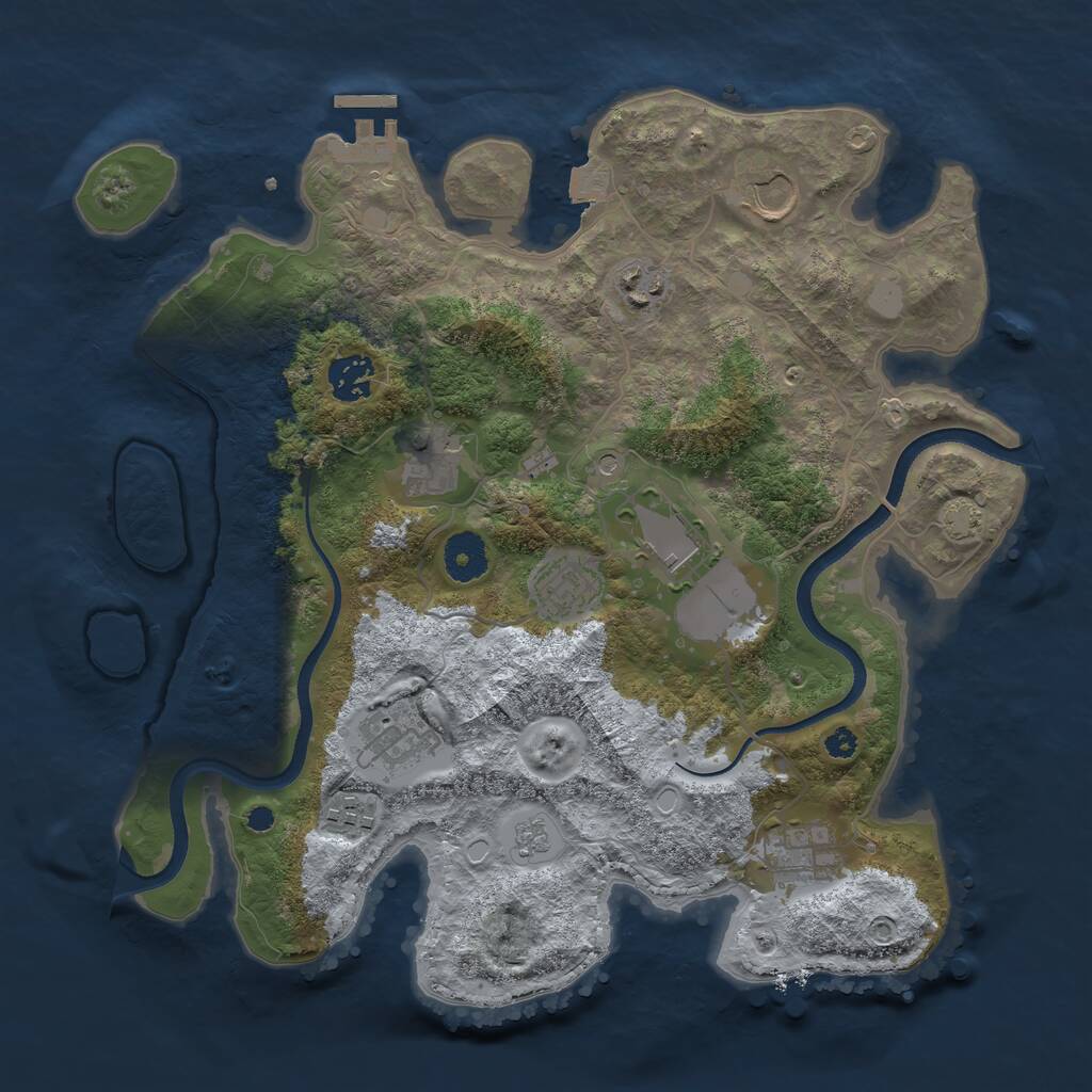 Rust Map: Procedural Map, Size: 3500, Seed: 7467, 14 Monuments