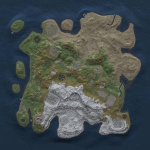 Thumbnail Rust Map: Procedural Map, Size: 3500, Seed: 7467, 19 Monuments