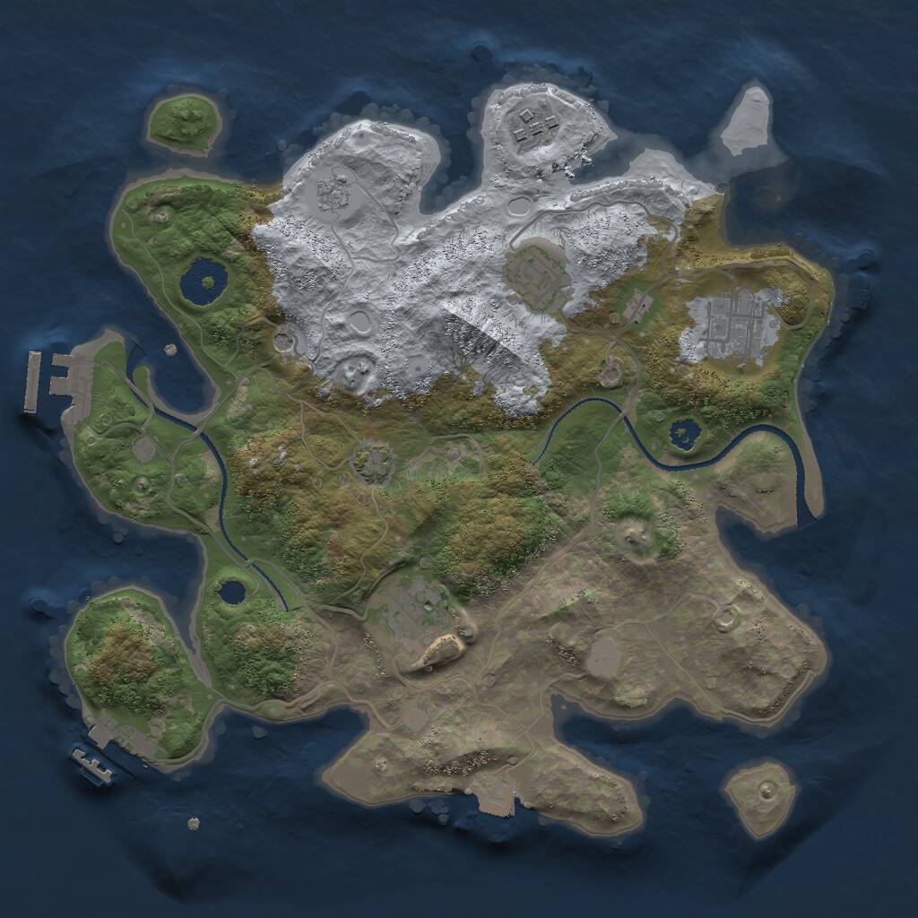Rust Map: Procedural Map, Size: 3000, Seed: 993779647, 10 Monuments