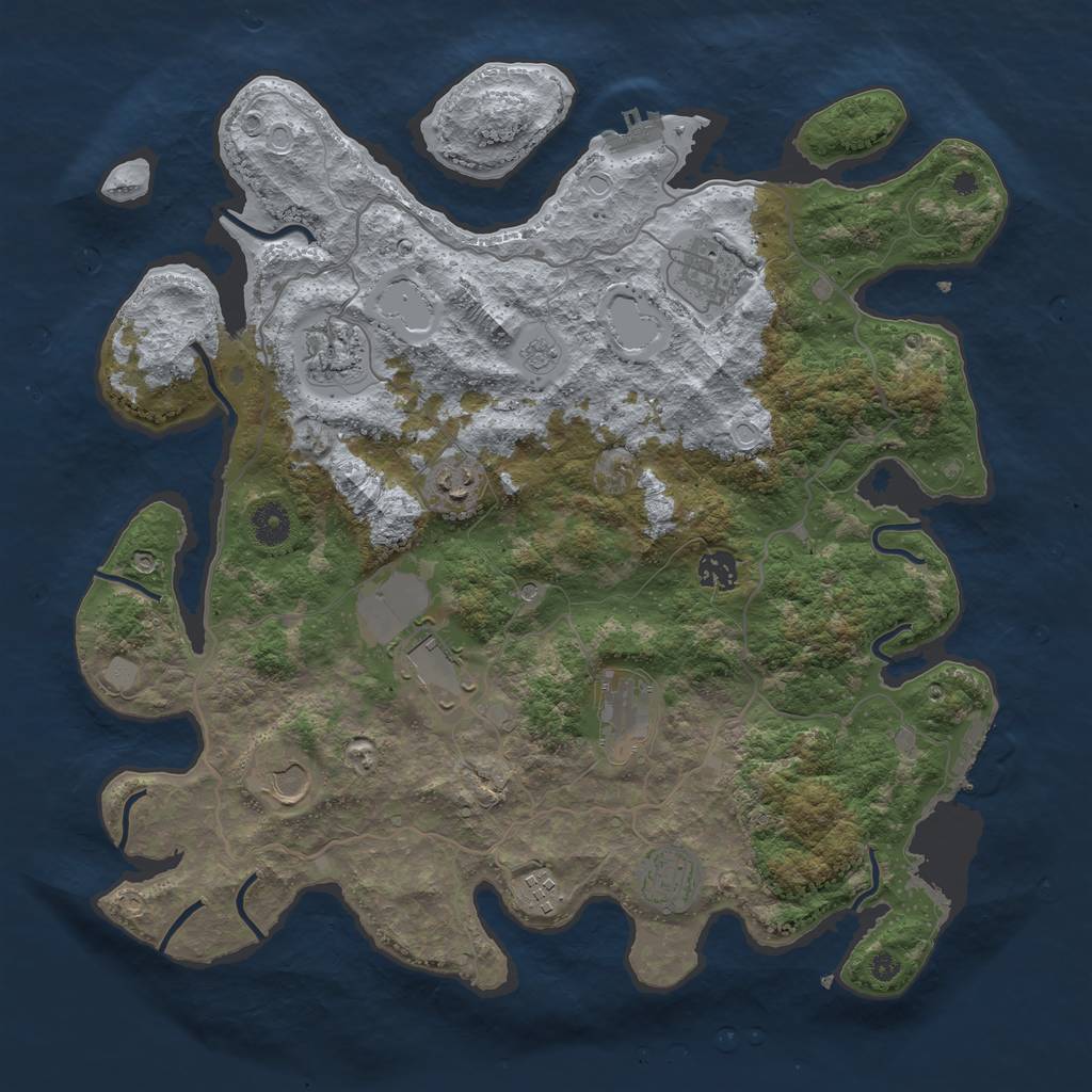 Rust Map: Procedural Map, Size: 4000, Seed: 262869770, 16 Monuments