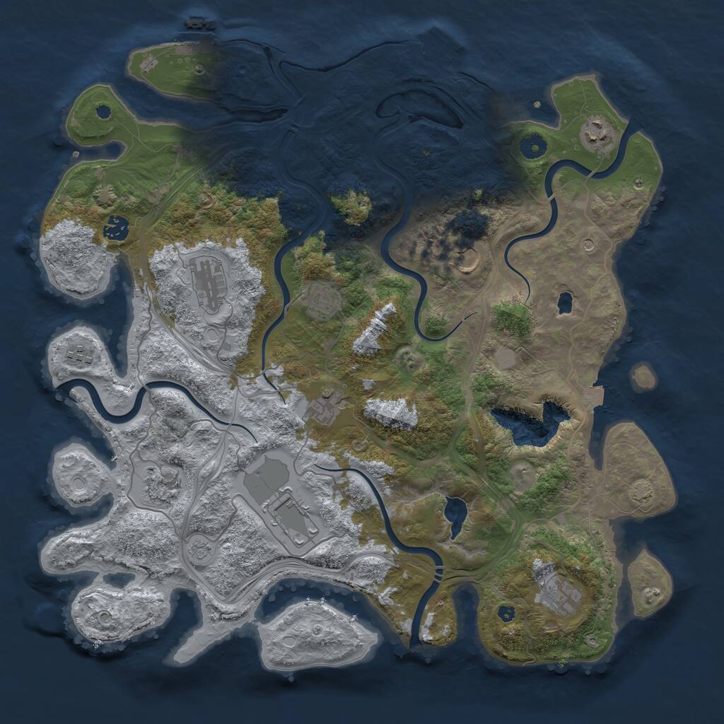Rust Map: Procedural Map, Size: 4250, Seed: 1609977263, 16 Monuments
