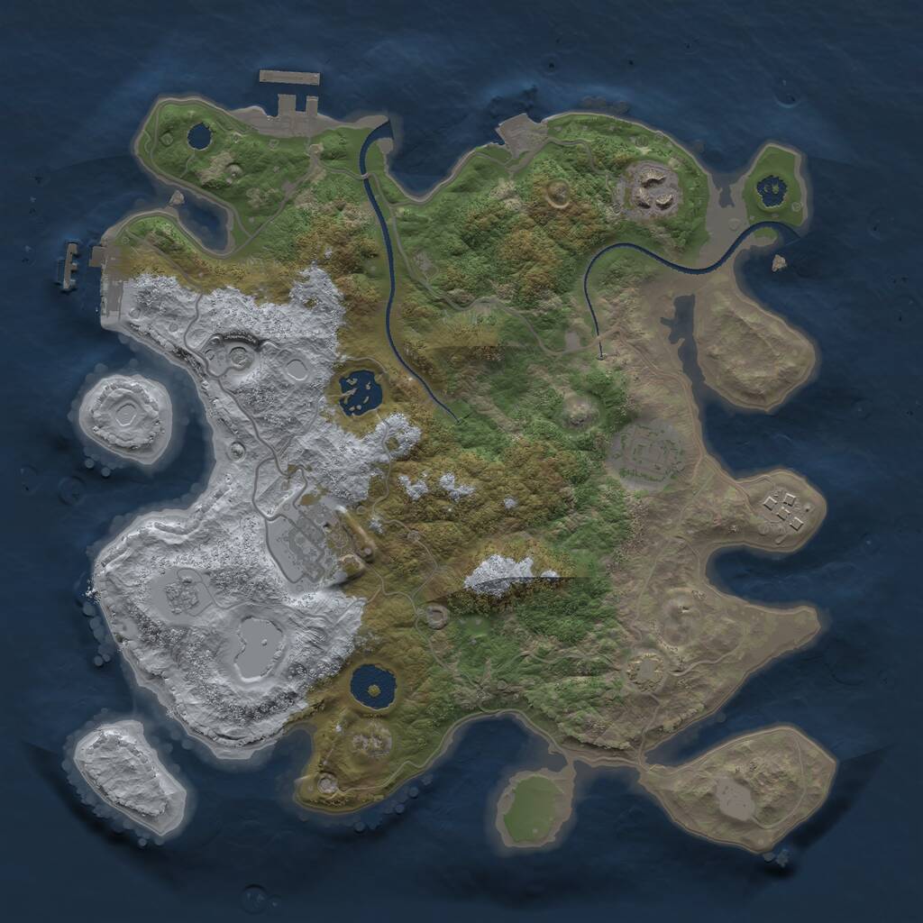 Rust Map: Procedural Map, Size: 3100, Seed: 468790, 11 Monuments