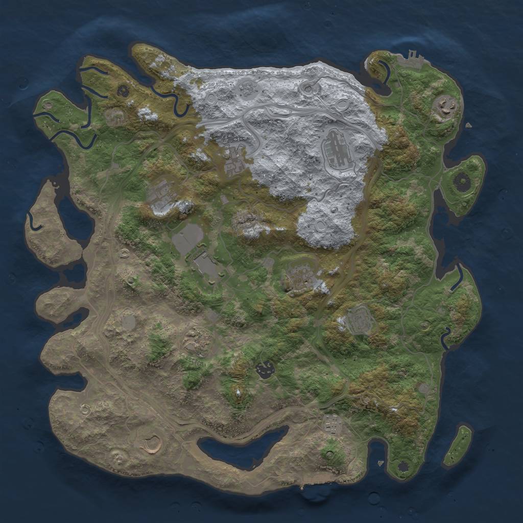 Rust Map: Procedural Map, Size: 4300, Seed: 1959136038, 20 Monuments