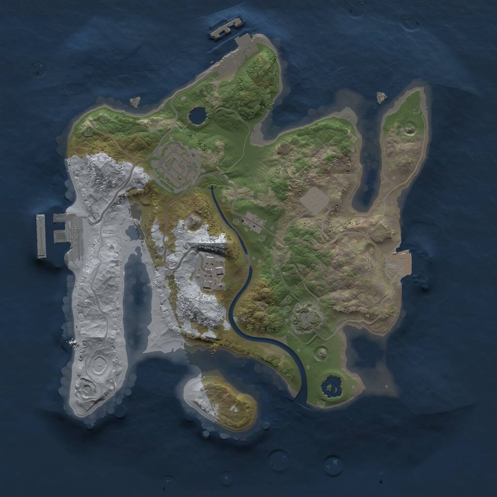 Rust Map: Procedural Map, Size: 2300, Seed: 686556288, 6 Monuments