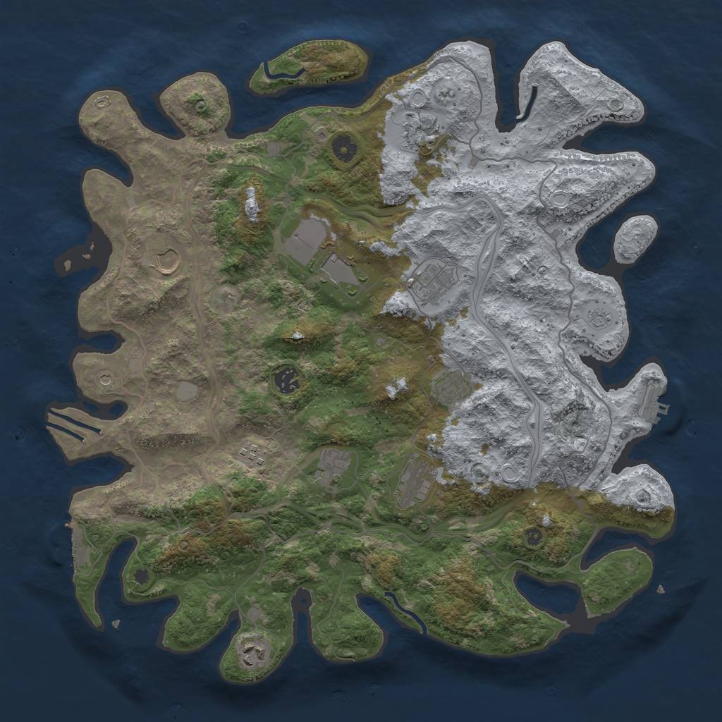Rust Map: Procedural Map, Size: 4250, Seed: 1459437710, 19 Monuments