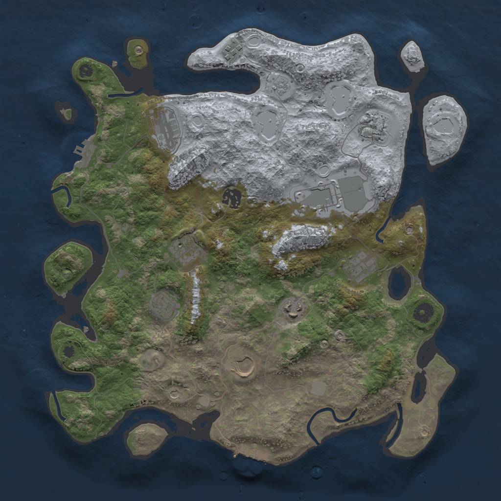 Rust Map: Procedural Map, Size: 3775, Seed: 13825, 19 Monuments