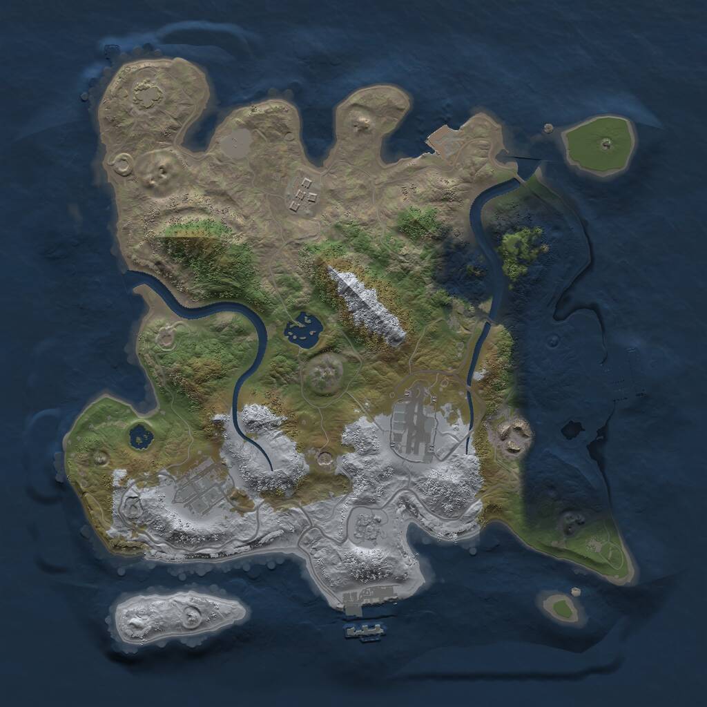 Rust Map: Procedural Map, Size: 3000, Seed: 27757, 11 Monuments