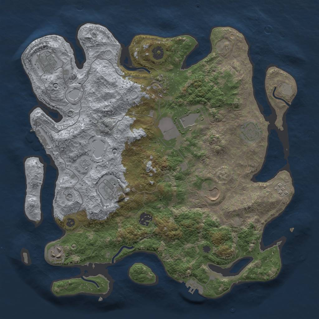 Rust Map: Procedural Map, Size: 3700, Seed: 338920133, 16 Monuments
