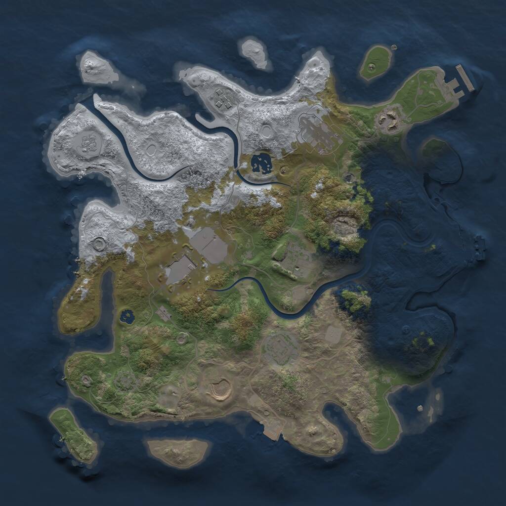 Rust Map: Procedural Map, Size: 3500, Seed: 57142852, 14 Monuments