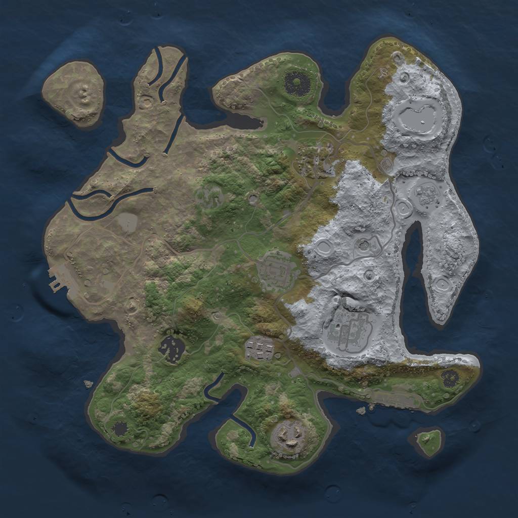 Rust Map: Procedural Map, Size: 3000, Seed: 8465109, 13 Monuments