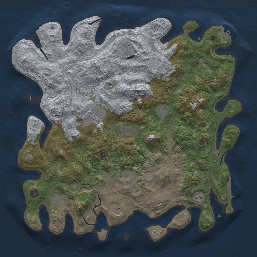 Rust Map: Procedural Map, Size: 4500, Seed: 920067451, 19 Monuments