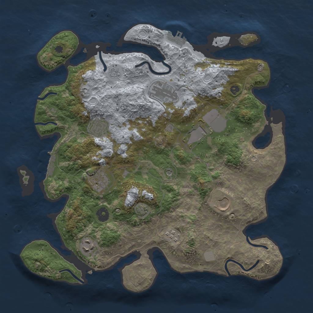 Rust Map: Procedural Map, Size: 3500, Seed: 800533885, 15 Monuments