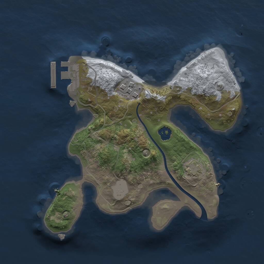 Rust Map: Procedural Map, Size: 2000, Seed: 12346, 4 Monuments
