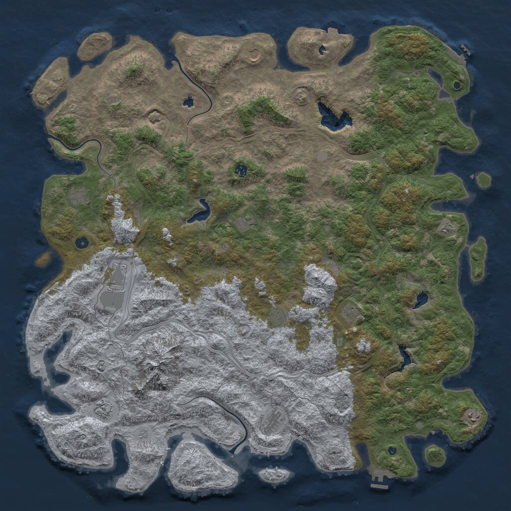 Rust Map: Procedural Map, Size: 6000, Seed: 1462950547, 17 Monuments