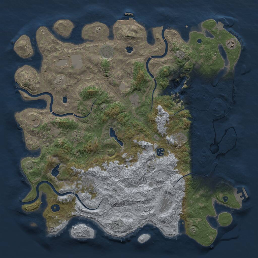 Rust Map: Procedural Map, Size: 4700, Seed: 10281, 17 Monuments